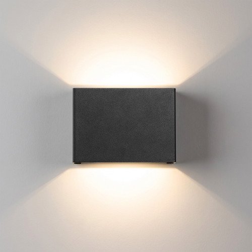 Lampe d'extérieur Elroy applique murale Small noire aluminium moderne