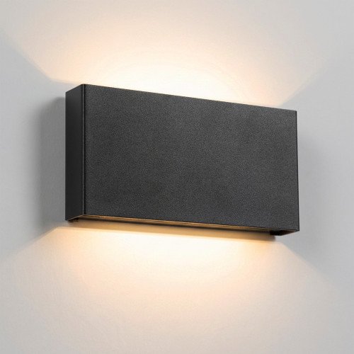 Lampe d'extérieur Elroy applique murale moyen noire aluminium moderne