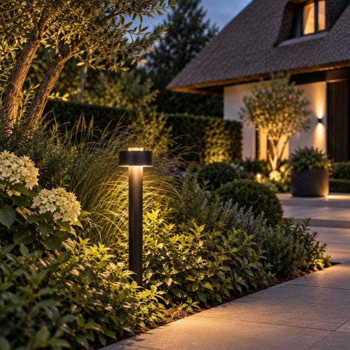 Éclairage extérieur Lewis lampe de jardin noire 60 cm