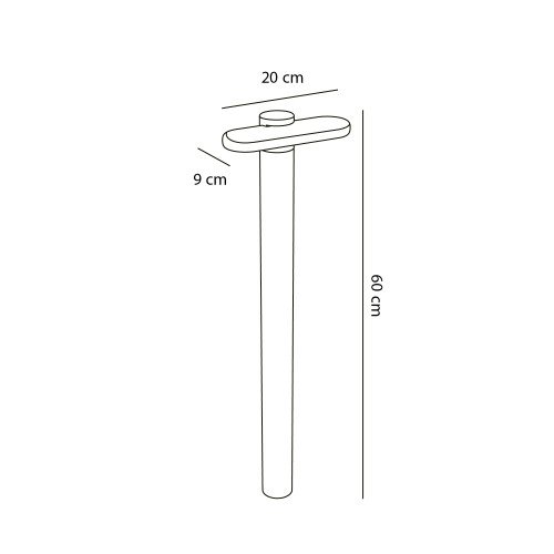 Éclairage extérieur Lewis lampe de jardin noire 60 cm