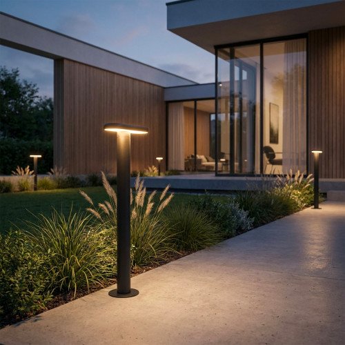 Éclairage extérieur Lewis lampe de jardin noire 60 cm