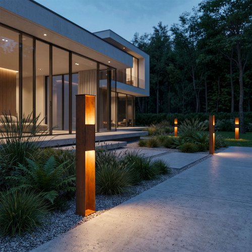 Éclairage extérieur Ferro 85 lampe de jardin en acier Corten