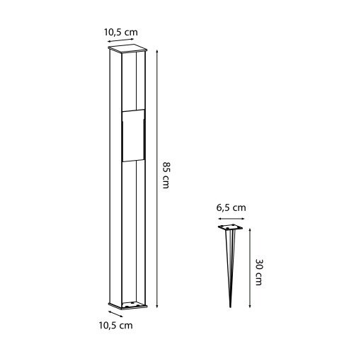 Éclairage extérieur Ferro 85 lampe de jardin en acier Corten