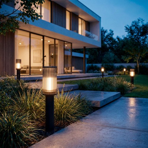 Éclairage extérieur Sablon 3 lampe de jardin brun-noir