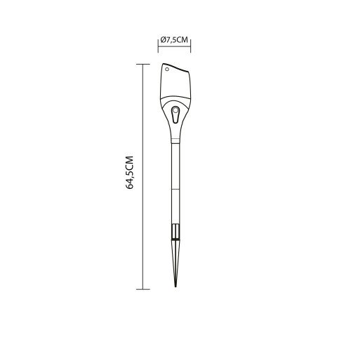 Lampe extérieure Torch lampe de jardin solaire noire moderne