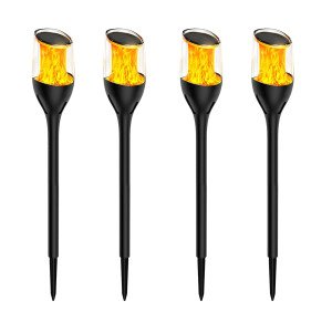 Lampe extérieure Torch lampe de jardin solaire noire moderne