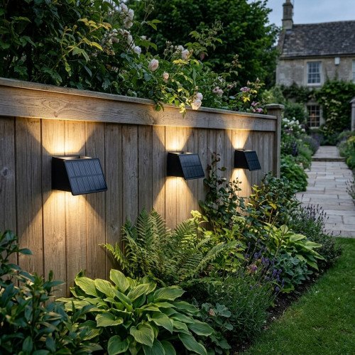 Lampe extérieure Mitch applique murale solaire noire moderne