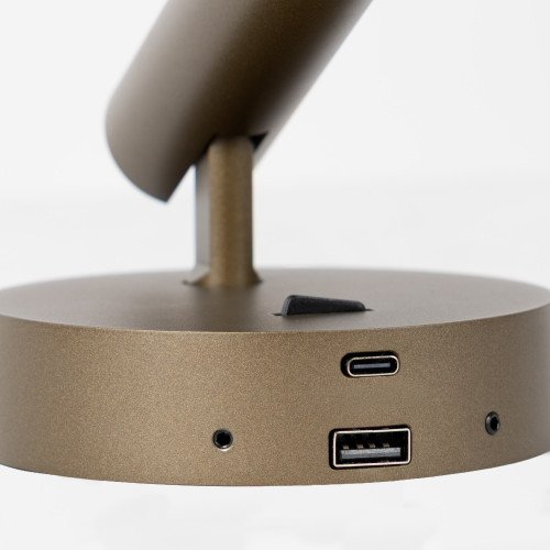 Spot mural bronze aluminium directionnel USB