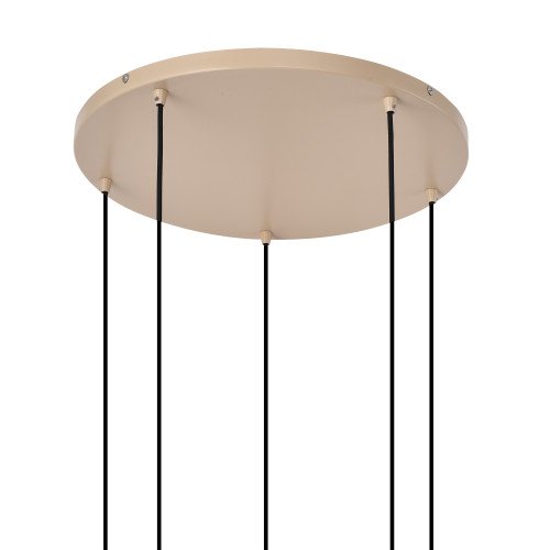 Éclairage intérieur suspension Isabel 5 lumières noir beige