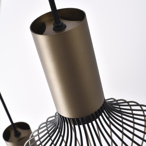 Éclairage intérieur suspension Isabel 5 lumières noir or