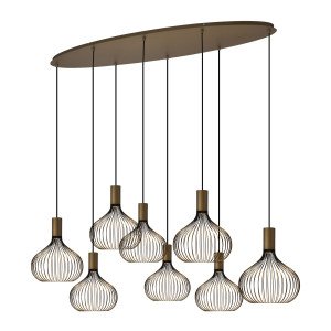 Éclairage intérieur suspension Isabel 8 lumières noir or
