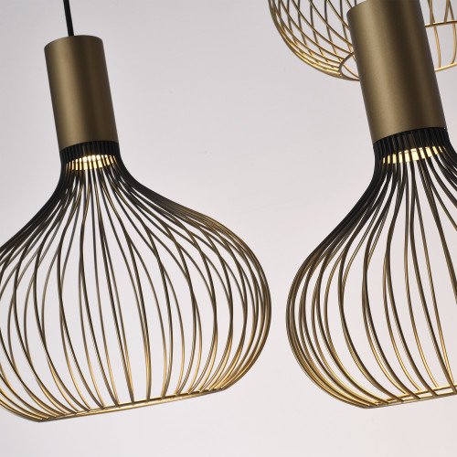 Éclairage intérieur suspension Isabel 8 lumières noir or