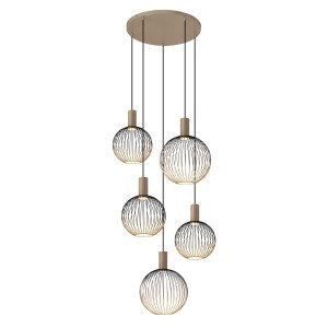 Éclairage intérieur 5 suspension Ascha noir beige