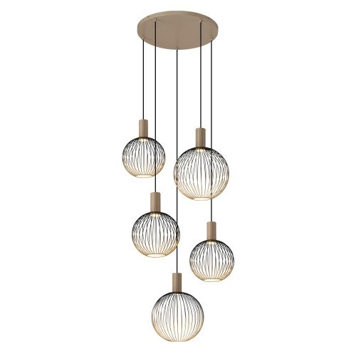 Éclairage intérieur 5 suspension Ascha noir beige