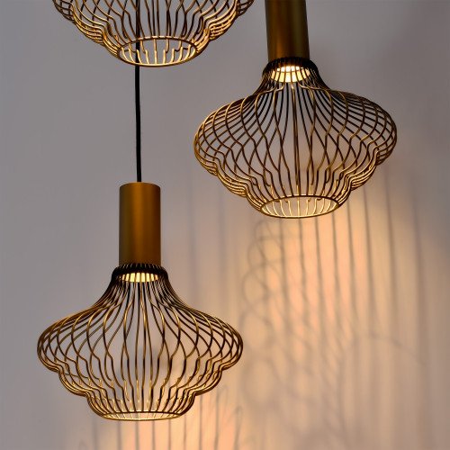 Éclairage intérieur Asli 3 lumières noir or