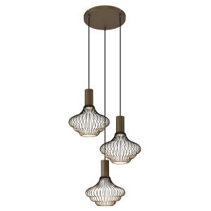 Éclairage intérieur Asli 3 lumières noir or