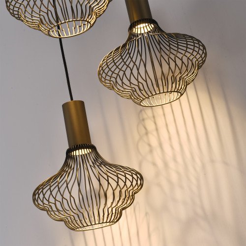 Éclairage intérieur Asli 5 lumières noir or