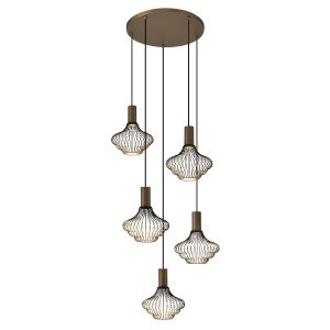 Éclairage intérieur Asli 5 lumières noir or