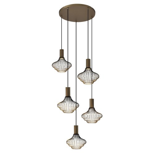 Éclairage intérieur Asli 5 lumières noir or