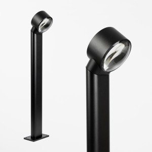 Lampe extérieure Scope lampe de jardin noire aluminium lentille convexe