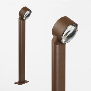 Lampe extérieure Scope lampe de jardin brun rustique aluminium lentille convexe