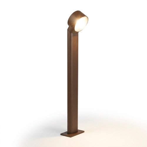Lampe extérieure Scope lampe de jardin brun rustique aluminium lentille convexe