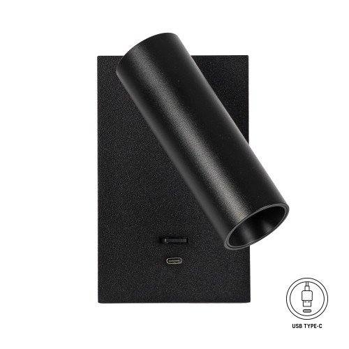 Éclairage intérieur Elias lampe de chevet noire orientable