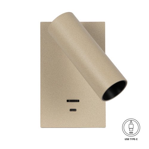 Éclairage intérieur Elias lampe de chevet champgne orientable