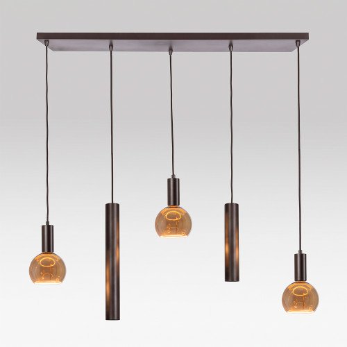 Éclairage intérieur Nura suspension 5 lumières grège moderne