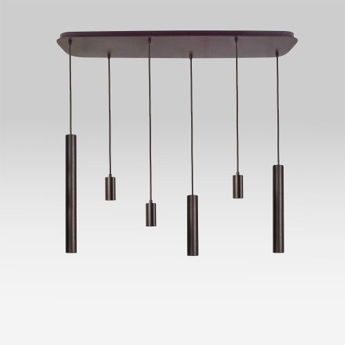Éclairage intérieur Lumi suspension 6 lumières Grège moderne