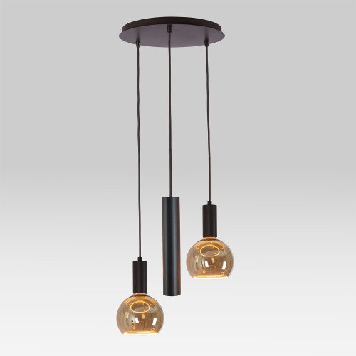Éclairage intérieur Zari suspension 3 lumières grège moderne