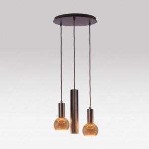 Éclairage intérieur Zari suspension 3 lumières grège moderne