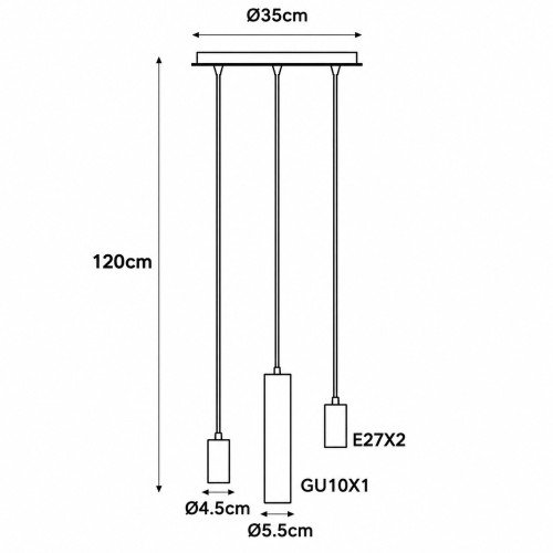 Éclairage intérieur Zari suspension 3 lumières grège moderne