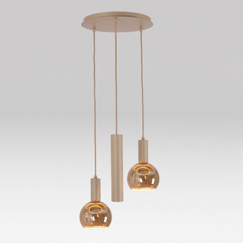 Éclairage intérieur Zari suspension 3 lumières sable moderne