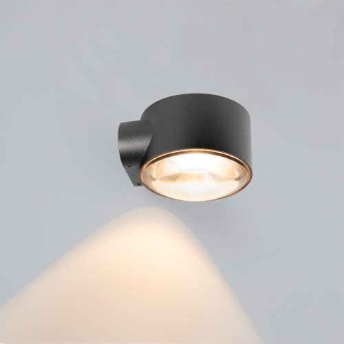 Fenêtre en verre convexe noire applique murale moderne downlighter