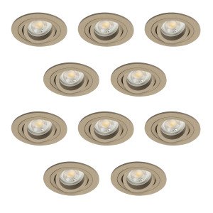 Lot de 10 Spots encastrable orientable Lune Rond Champagne