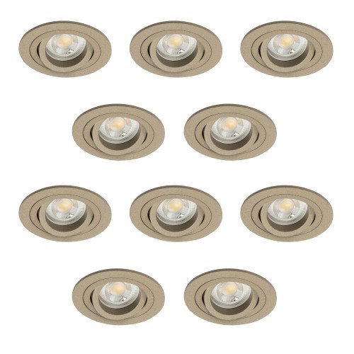 Lot de 10 Spots encastrable orientable Lune Rond Champagne