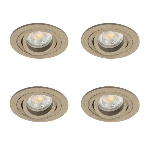 Lot de 4 Spots encastrable orientable Lune Rond Champagne