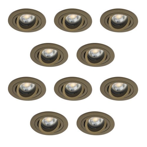Lot de 10 Spots encastrable orientable Lune Rond Bronze