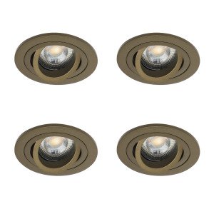 Lot de 4 Spots encastrable orientable Lune Rond Bronze