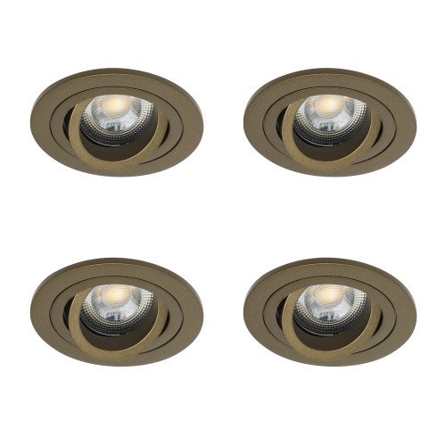 Lot de 4 Spots encastrable orientable Lune Rond Bronze