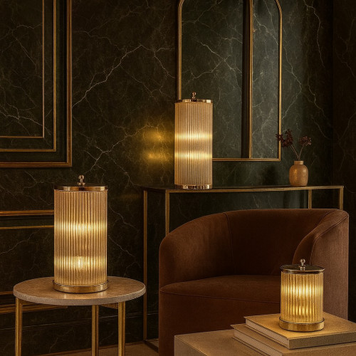 lampe en laiton couleur nickel antique avec une douille GU10