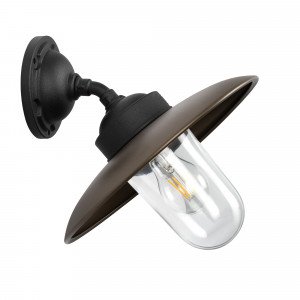 Applique étable inclinée Solingen Bronze Noir Mat Champêtre