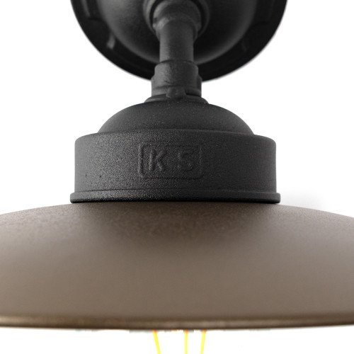 Applique étable inclinée Solingen Bronze Noir Mat Champêtre
