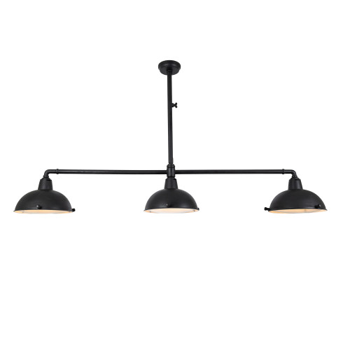 Suspension Billiards 3 (90172) noire style Industriel  | Nostalux.fr