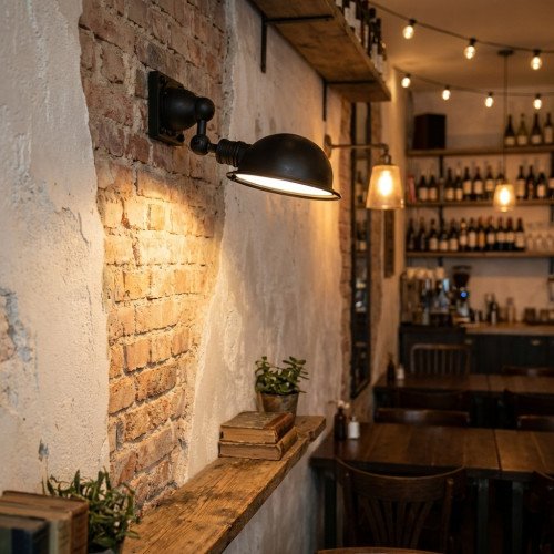 Spot mural de lecture Canberra noir (90178) - Nostalux.fr