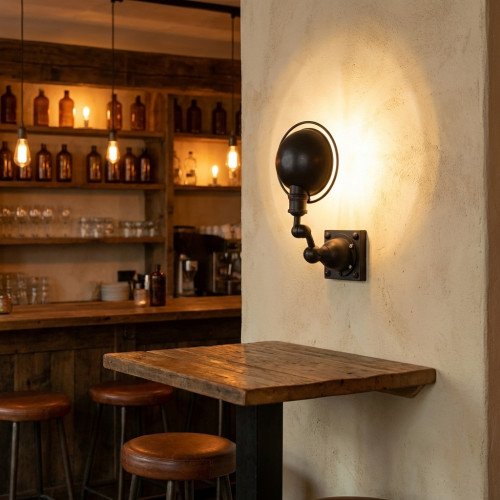 Spot mural de lecture Canberra noir (90178) - Nostalux.fr