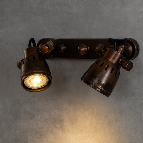 Double spot Rialto cuivre (90205) - Industriel, Vintage  | Nostalux.fr