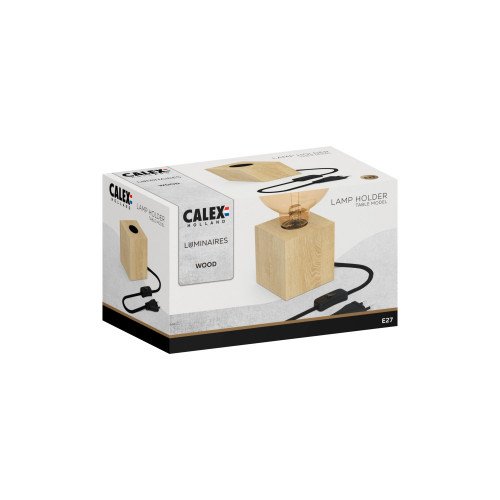 Lampe de table en bois avec douille E27 | Nostalux.fr