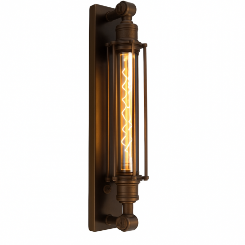 lampe en laiton couleur laiton antique foncé avec une douille E27